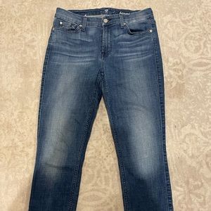 7 For all Mankind jeans - straight leg, medium wash denim.